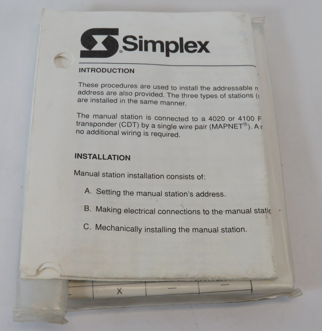 Simplex 0748240 Rev. B Replacement Hardware & Keys for Action Station NWB