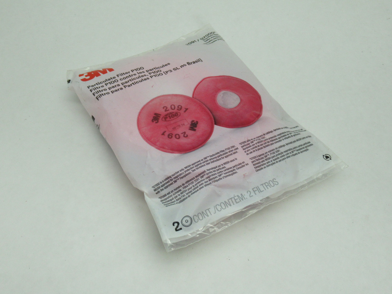 3M 2091/07000 Respirator Mask Particulate Filter P100 *2-Pack* NWB