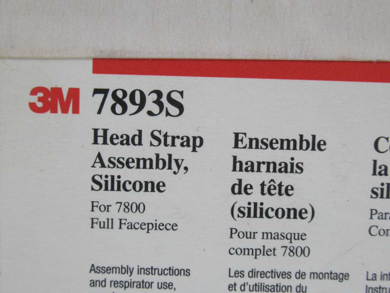 3M 7893S Silicone Head Strap Assembly NEW