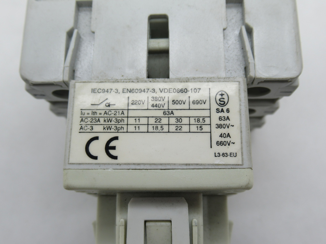 Sprecher + Schuh LA3-63-1753 Disconnect Switch 63A 600V 3-Pole SHELF WEAR NEW