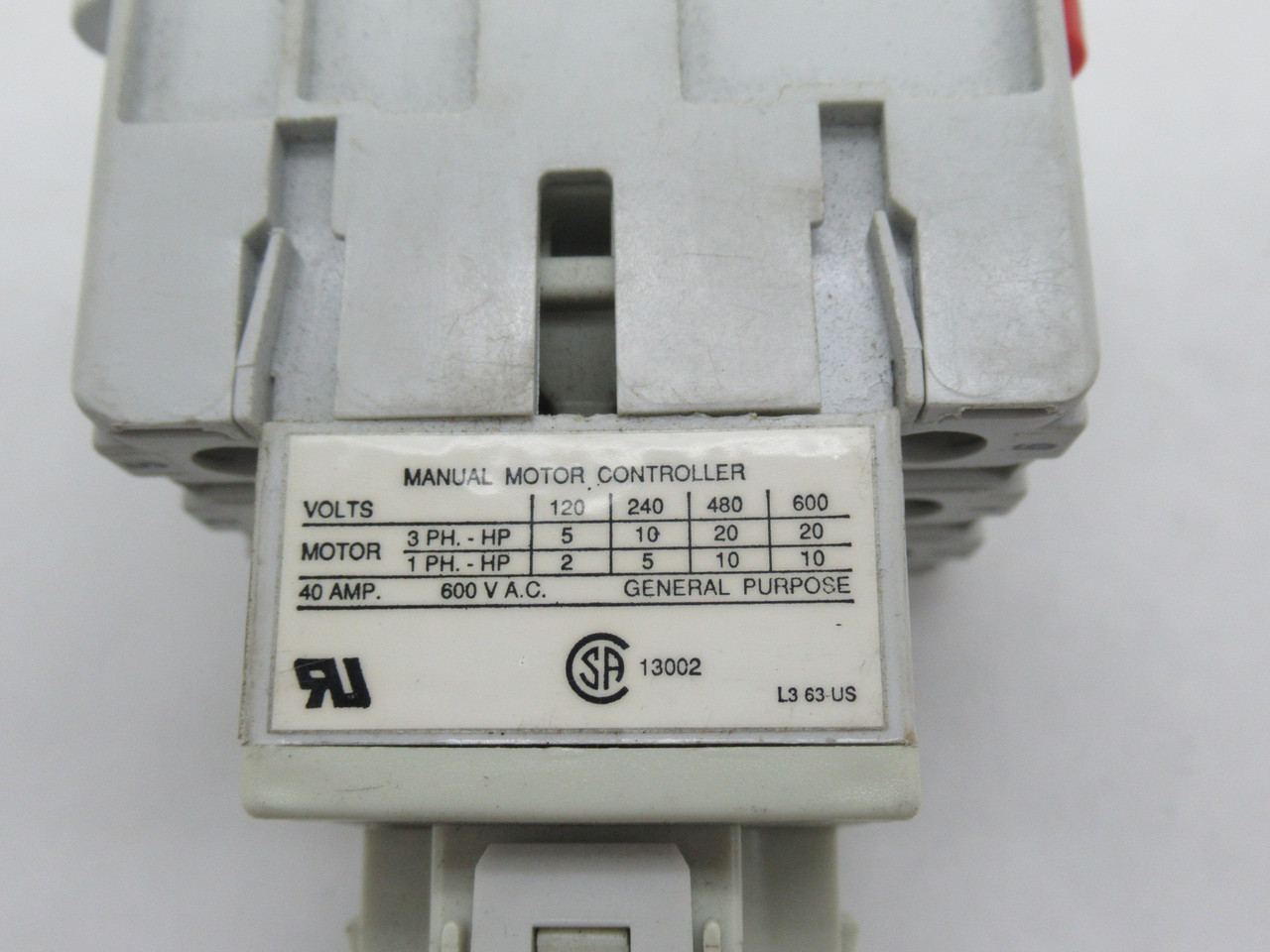 Sprecher + Schuh LA3-63-1753 Disconnect Switch 63A 600V 3-Pole SHELF WEAR NEW