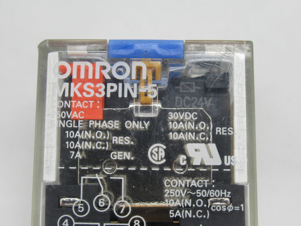 Omron MKS3PIN-5 DC24 Plug-In Relay 24VDC 10A 11-Pin USED