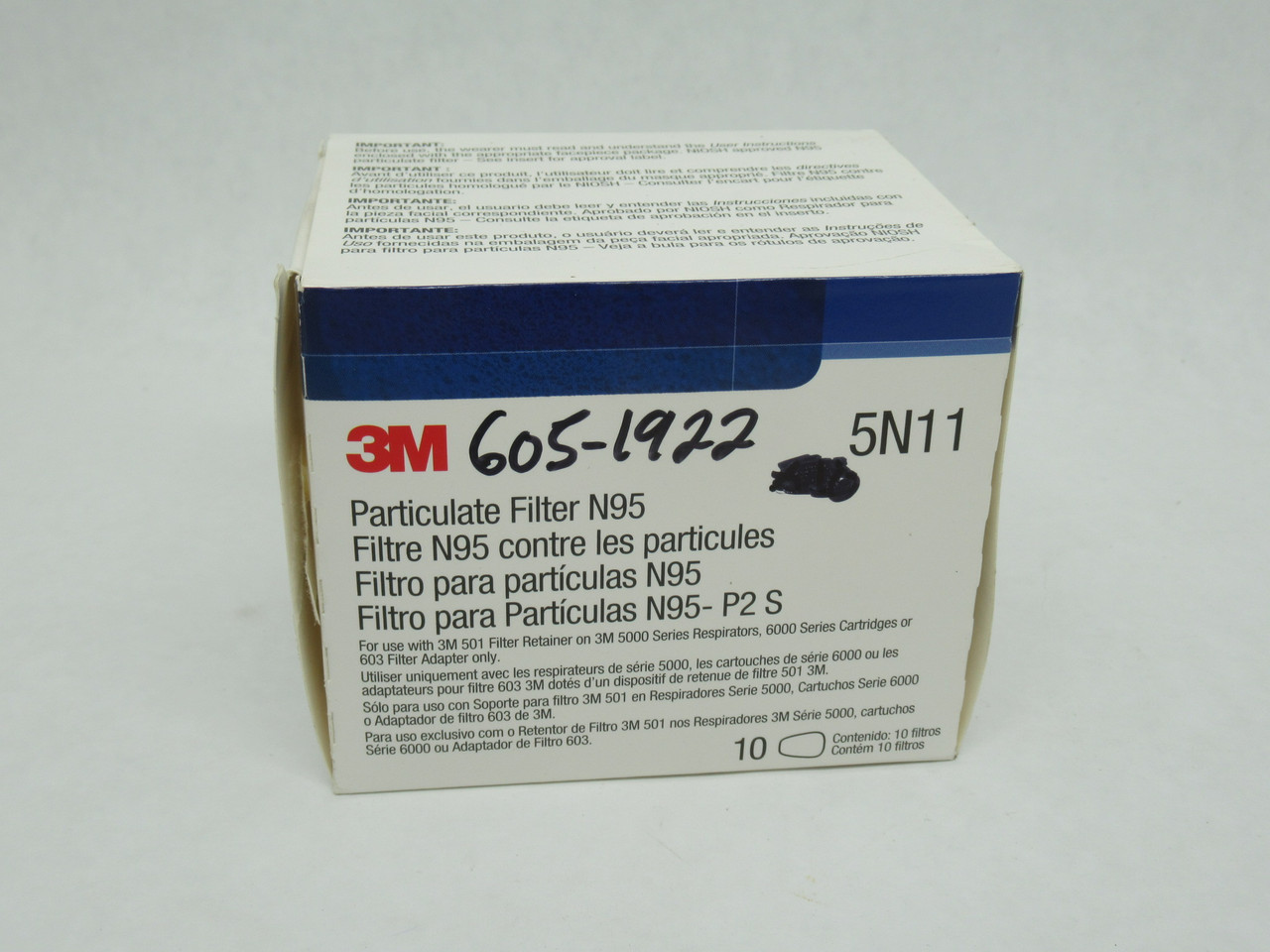 3M 5N11 Bayonet Polyester Particulate Filter N95 *LOT OF 2* NEW