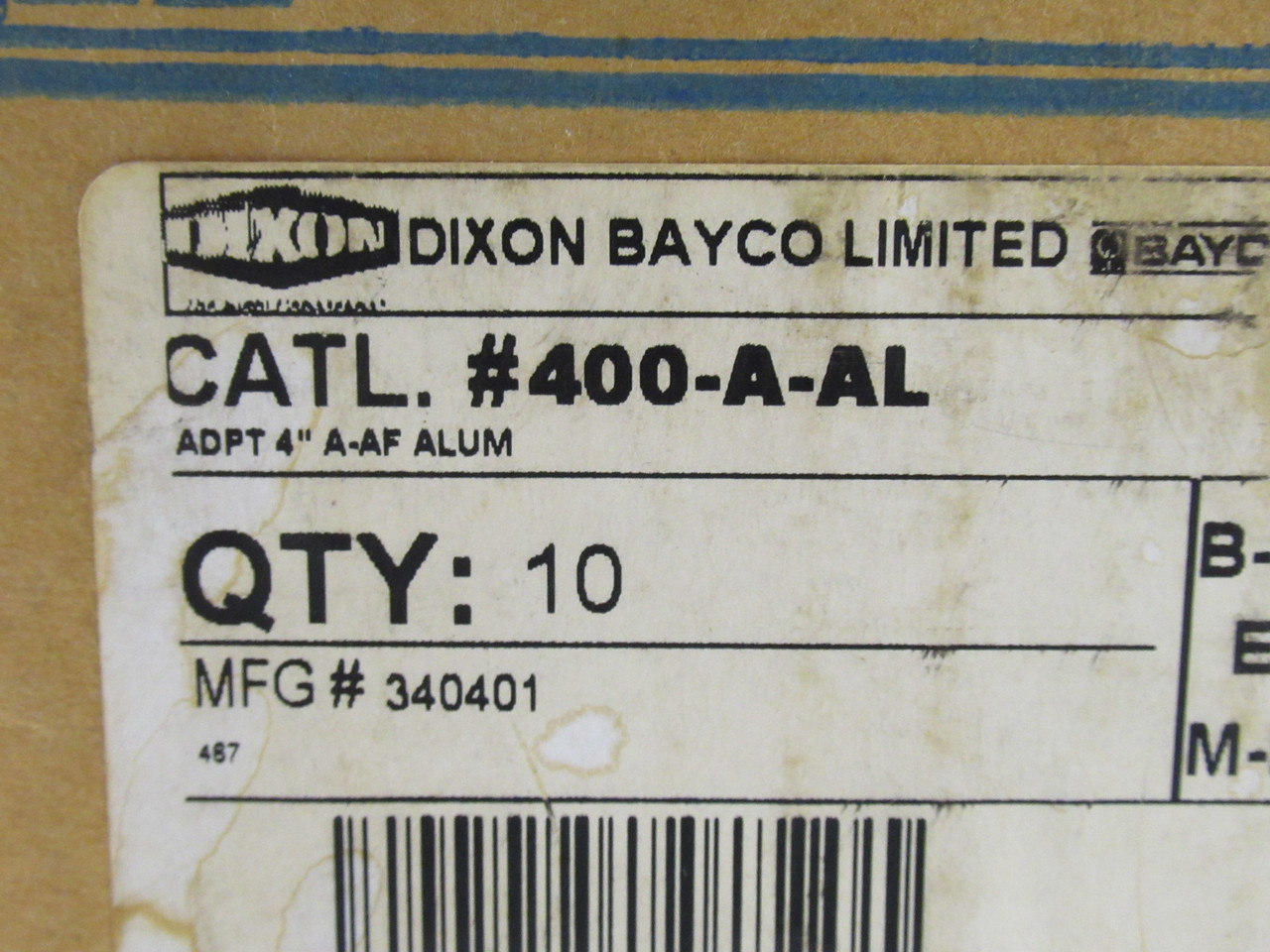 Dixon Bayco 400-A-AL Cam and Groove Type A Adapter 4" Female NPT BOX OF 10 NEW