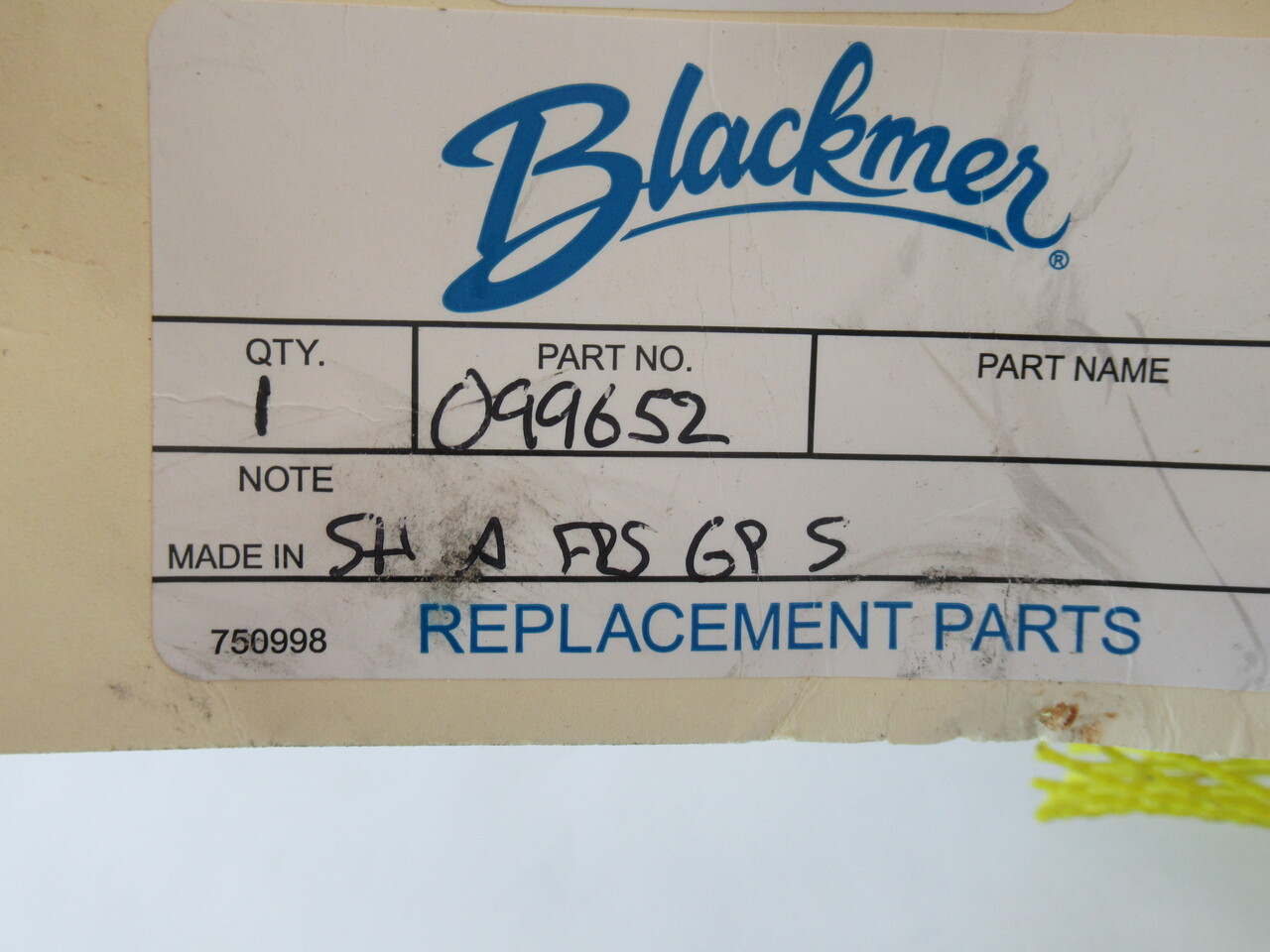 Blackmer 099652 Shaft Assembly FRS CS/316 for Goulds 3196 ST(X) SHELF WEAR NOP