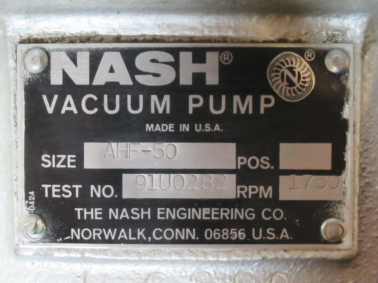 Nash AHF-50 Close-Coupled Vacuum Pump 2" NPT Inlet/Outlet 1750 RPM USED