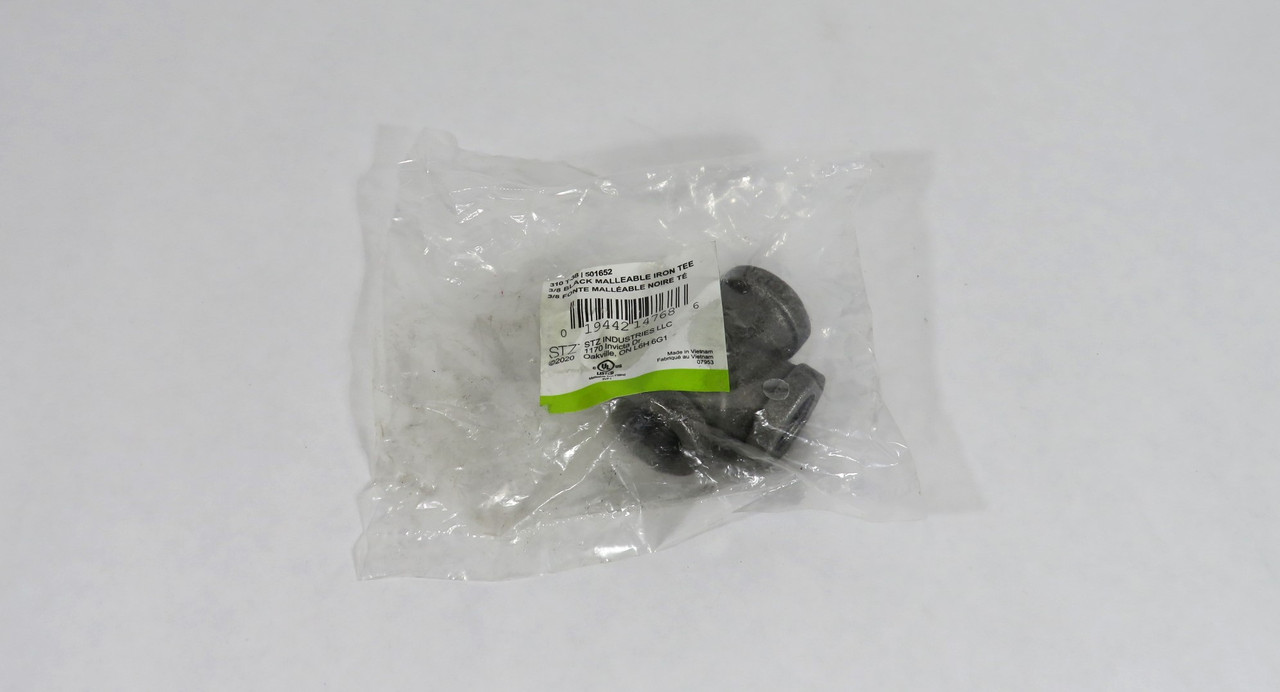 Stz Industries 310-T-38 Threaded Iron Tee 3/8" Black Malleable NWB