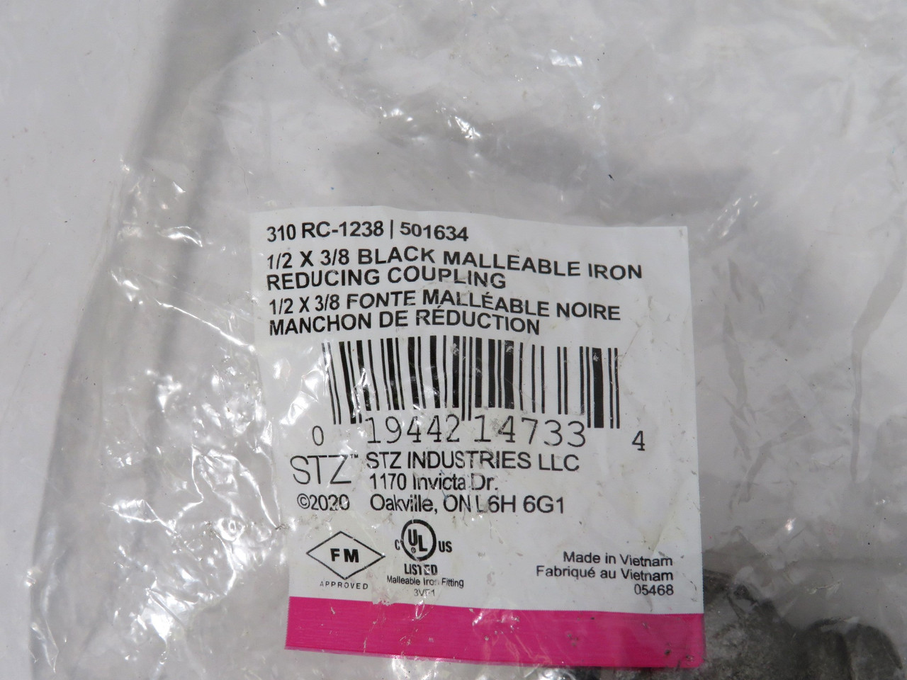 Stz Industries 310-RC-1238 Threaded Reducing Coupling 1/2" x 3/8" NWB