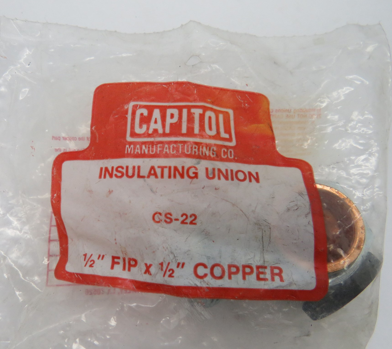 Capitol CS-22 1/2" FIP x 1/2" Copper Insulating Union Female NWB