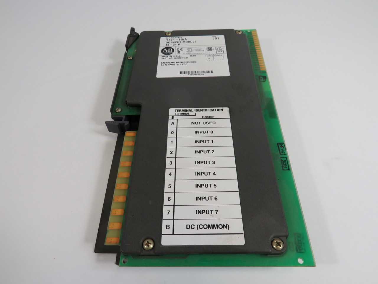 Allen-Bradley 1771-IB DC Input Module 12-24VDC Series A Rev. J01 USED