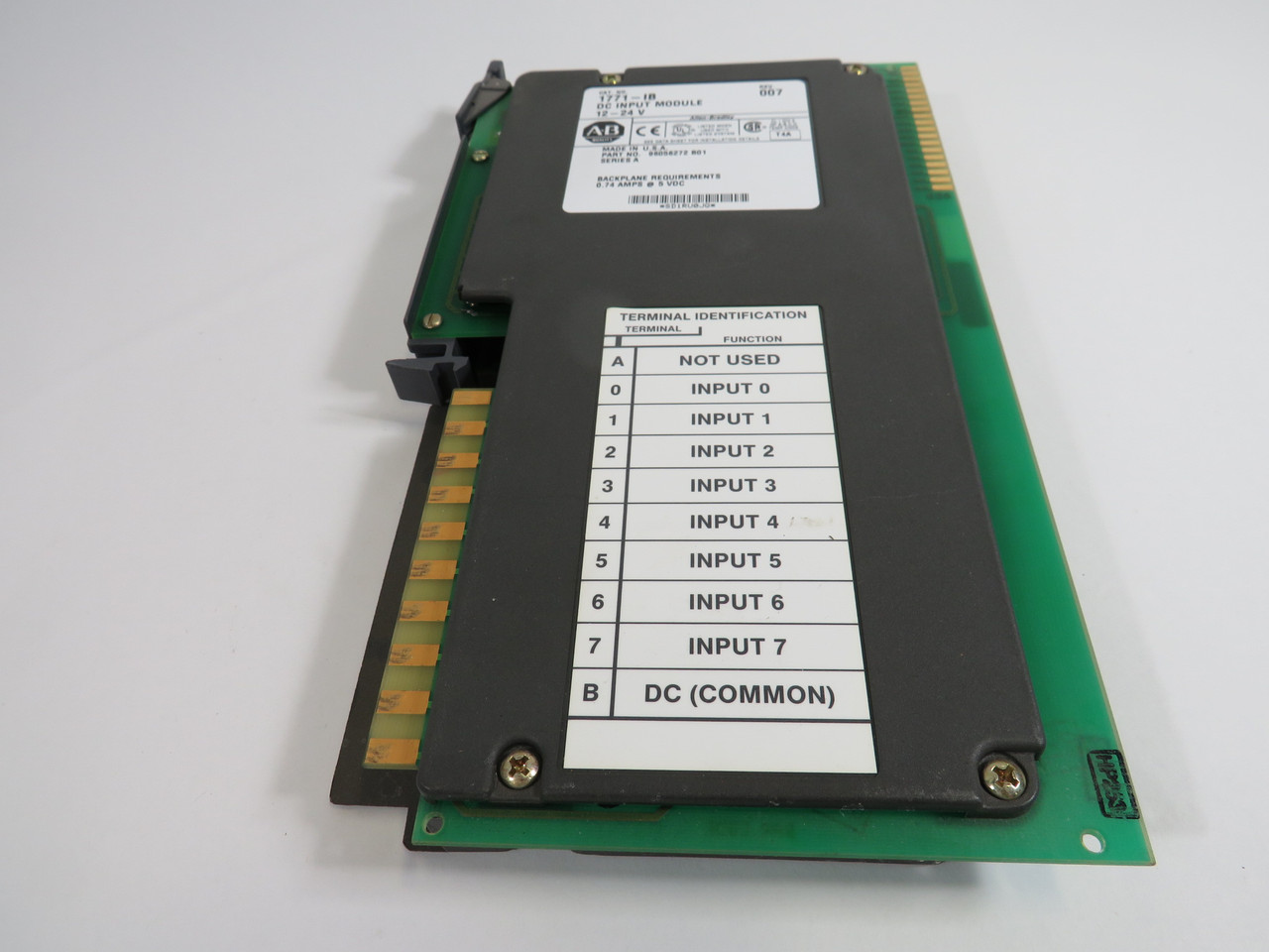 Allen-Bradley 1771-IB DC Input Module 12-24VDC Series A Rev. 007 USED