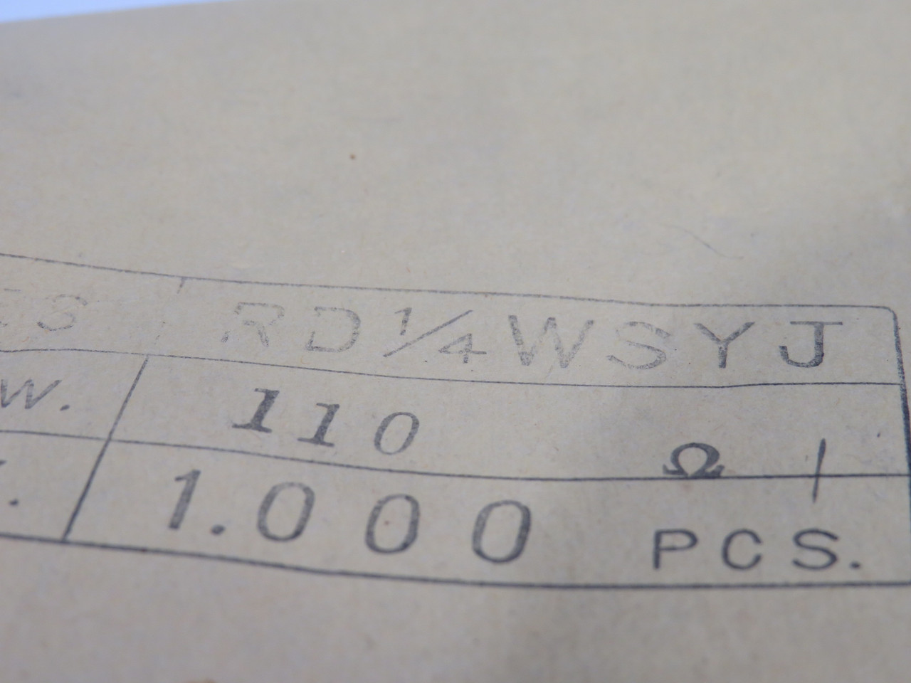 Generic RD1/4WSYJ-110 Carbon Film Resistor 110 Ohms +/- 5% 970-Pack NEW