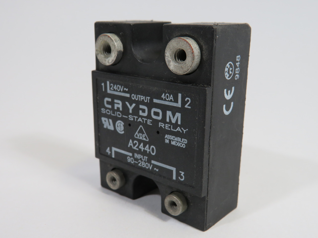 Crydom A2440 Solid State Relay 240V/90-280V 40A MISSING SCREWS USED