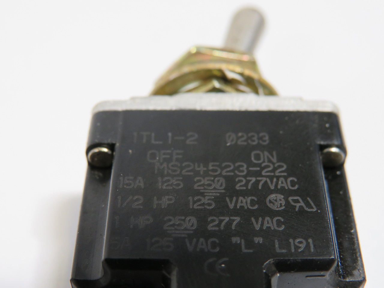 Microswitch 1TL1-2 MS24523-22 2-Position 1-Pole Toggle Switch No Boot USED