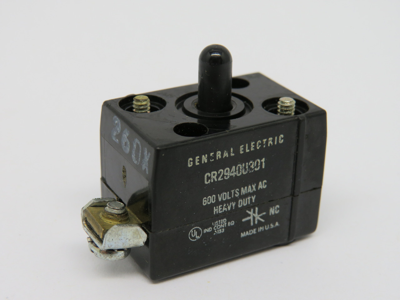 General Electric CR2940U301 Contact Block 1NC 600V USED