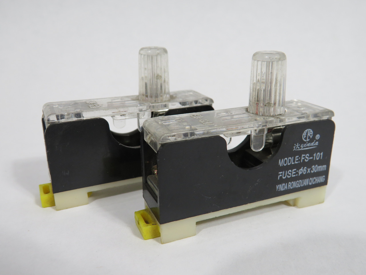 Yinda FS-101 Fuse Holder 1-Pole 6x30mm Lot of 2 USED