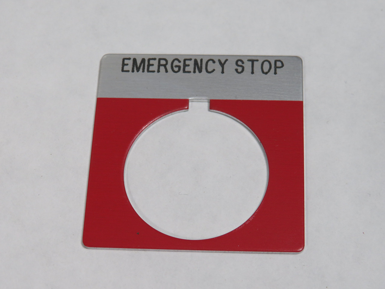 Allen-Bradley 800T-X648 Series A Legend Plate "Emergency Stop" Red Metal NWB