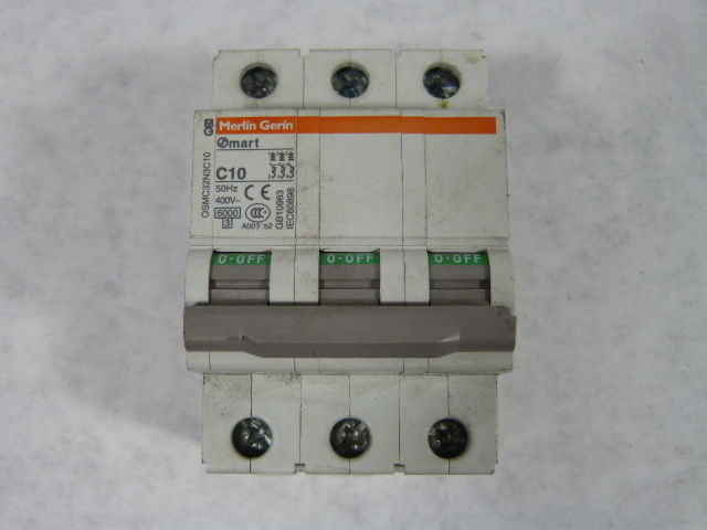 Merlin Gerin OSMC32N3C10 Circuit Breaker 10A 3Pole 400V 50Hz USED