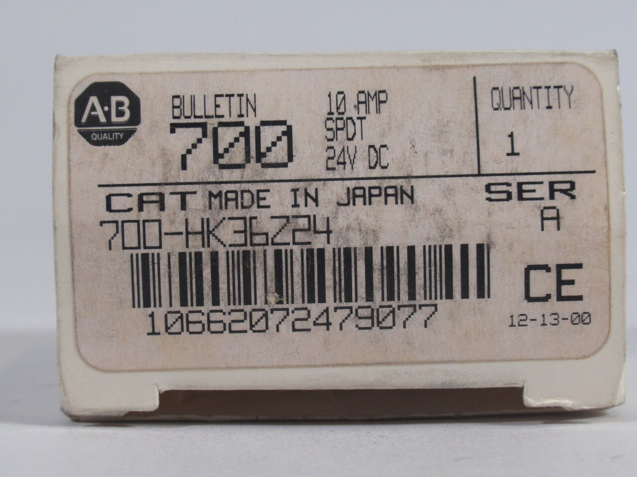 Allen-Bradley 700-HK36Z24 Relay Ser. A 24VDC 10A SPDT 5-Pin ! NEW !