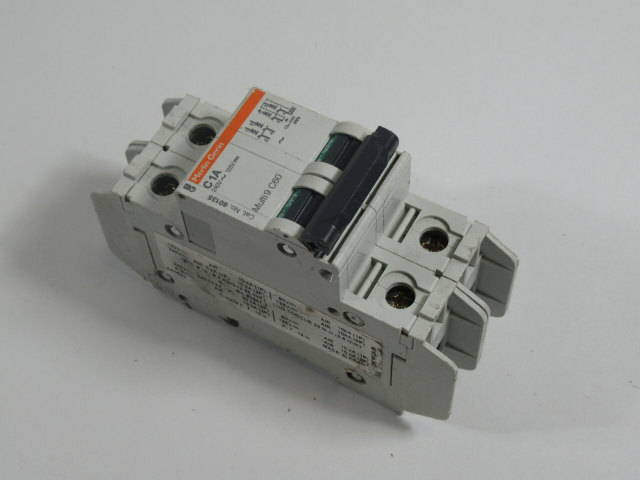 Merlin Gerin 60135 Circuit Breaker 240V 2-Pole *Missing DIN Rail* USED