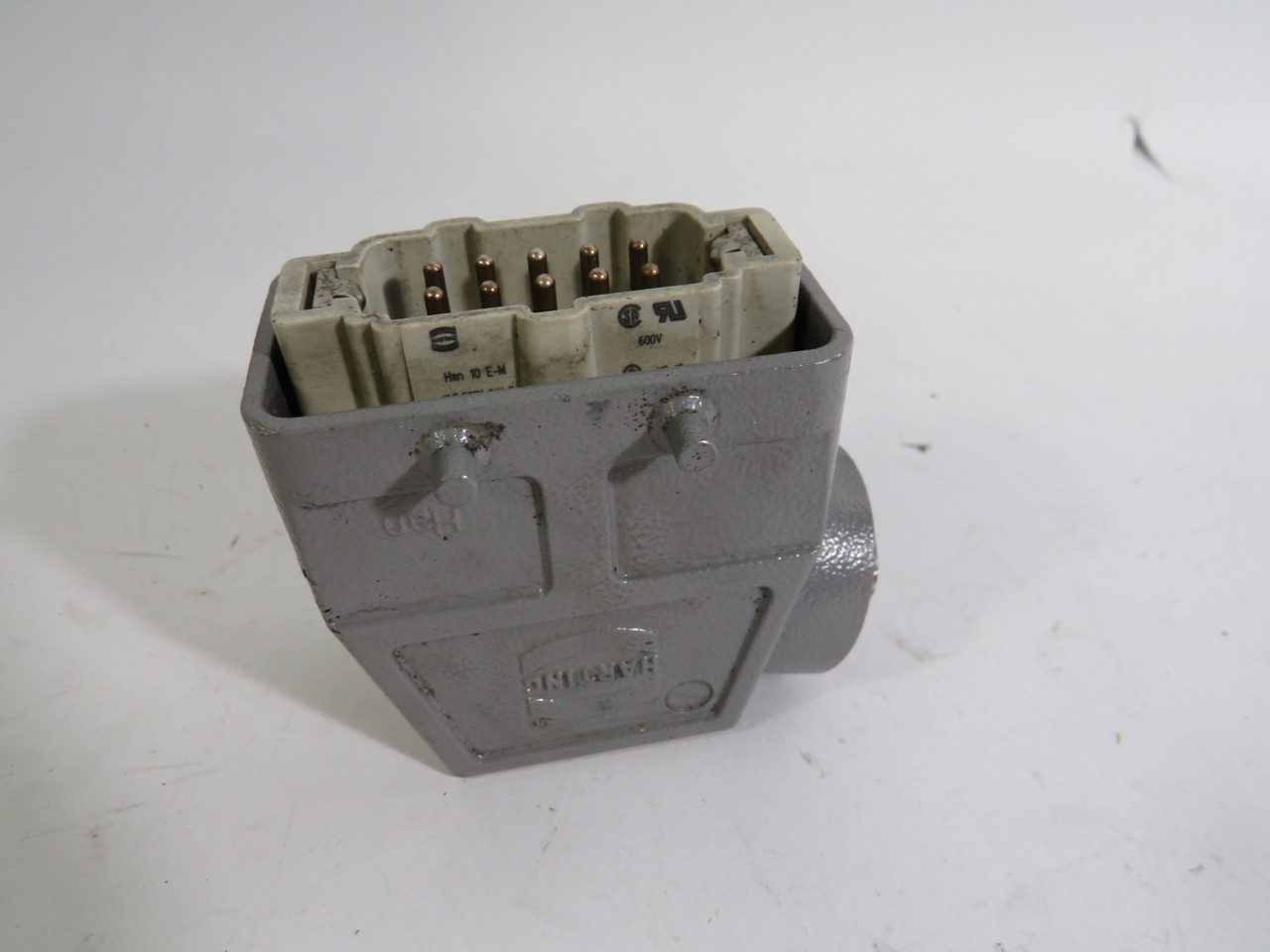 Harting HAN-10-E-M Connector 10Pin Male 16A 500V W/ Housing USED