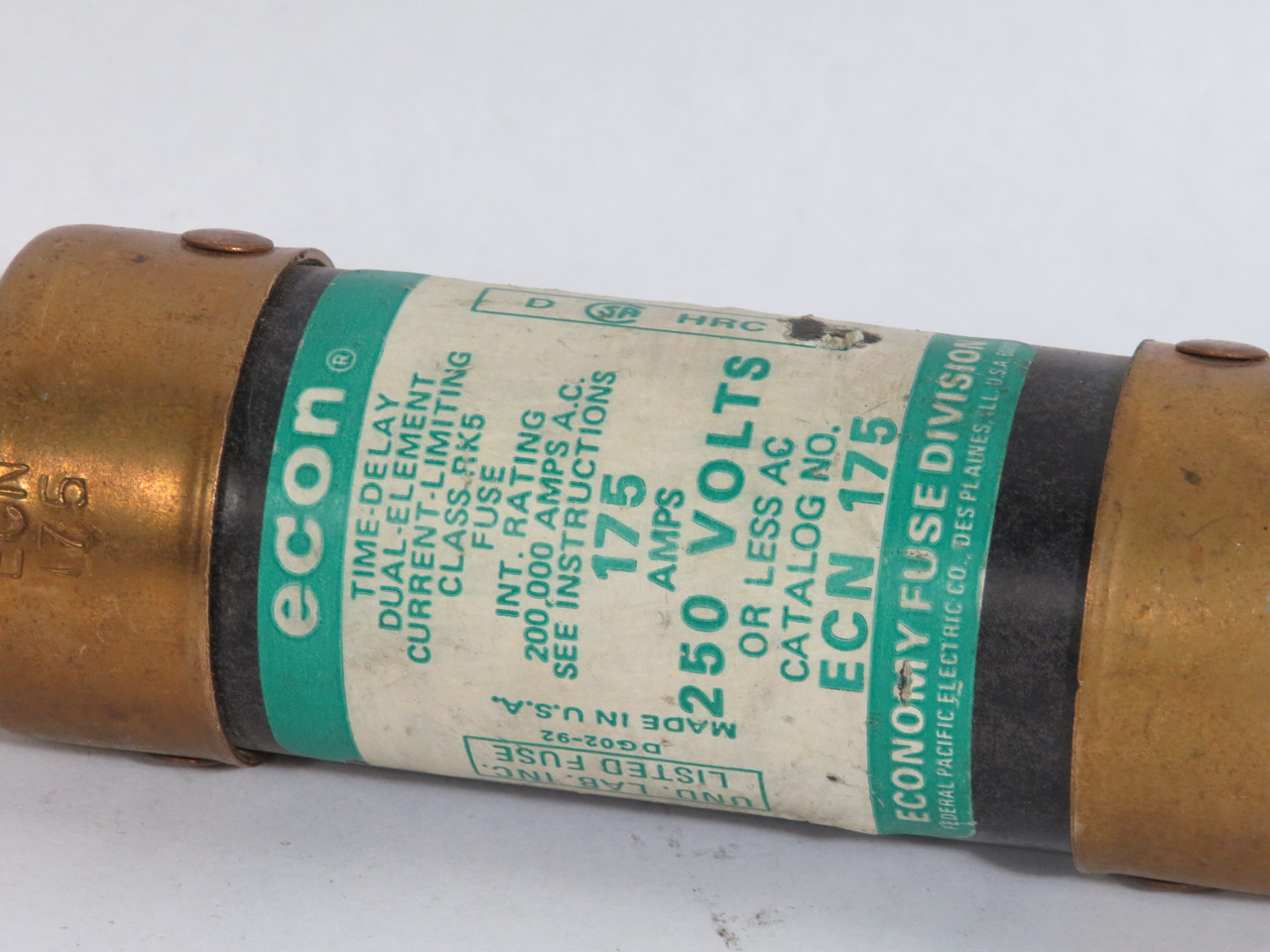 Econ ECN-175 Time Delay Dual Element Current Limiting Fuse 175A 250VAC USED