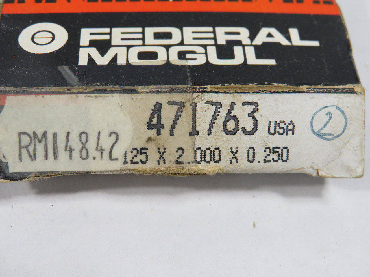 National Federal Mogul 471763 Oil Seal 2.000"OD 1.125"ID 0.250"W SHELF WEAR NEW