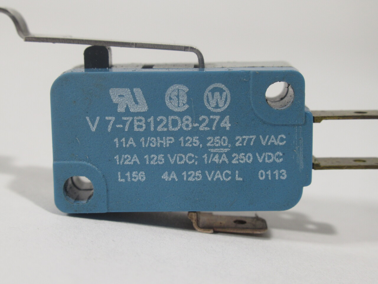 Microswitch V7-7B12D8-274 Snap Action Limit Switch 11A 1/3HP 125/250/277V USED