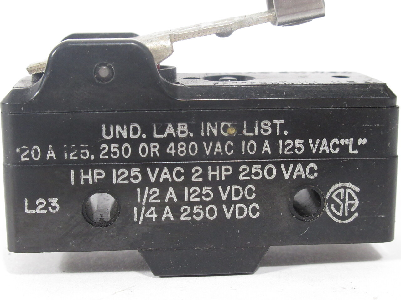 Microswitch BA-2RV22-A2 Snap Action Limit Switch 20A@125/250/480V NO SCREWS USED