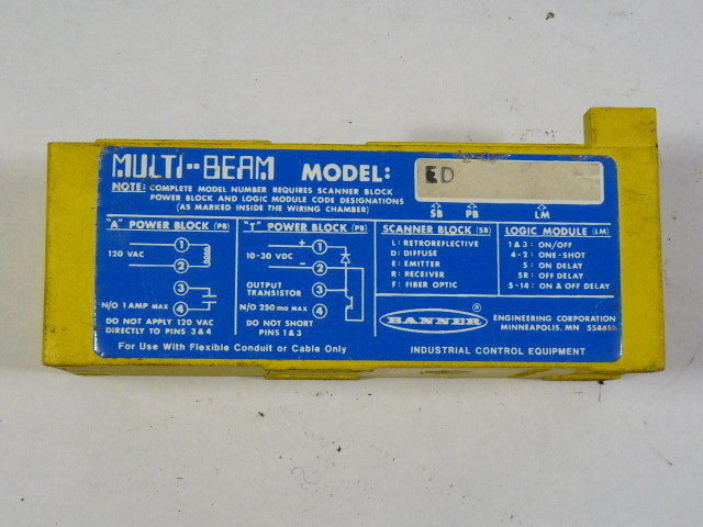 Banner SBED Multi-Beam Scanner Block Emitter MISSING PARTS/SHELF WEAR USED