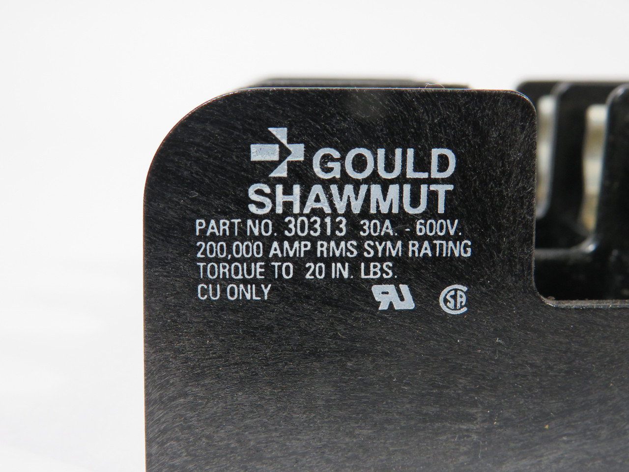 Gould Shawmut 30313 Fuse Holder 30A 600V 3-Pole USED