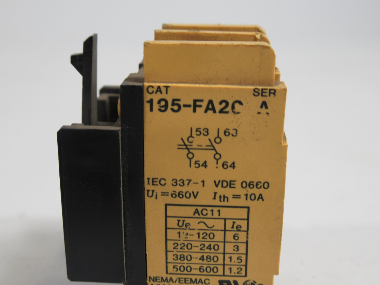 Allen-Bradley 195-FA20 Series A Auxiliary Contact 2NO 660V 10A USED