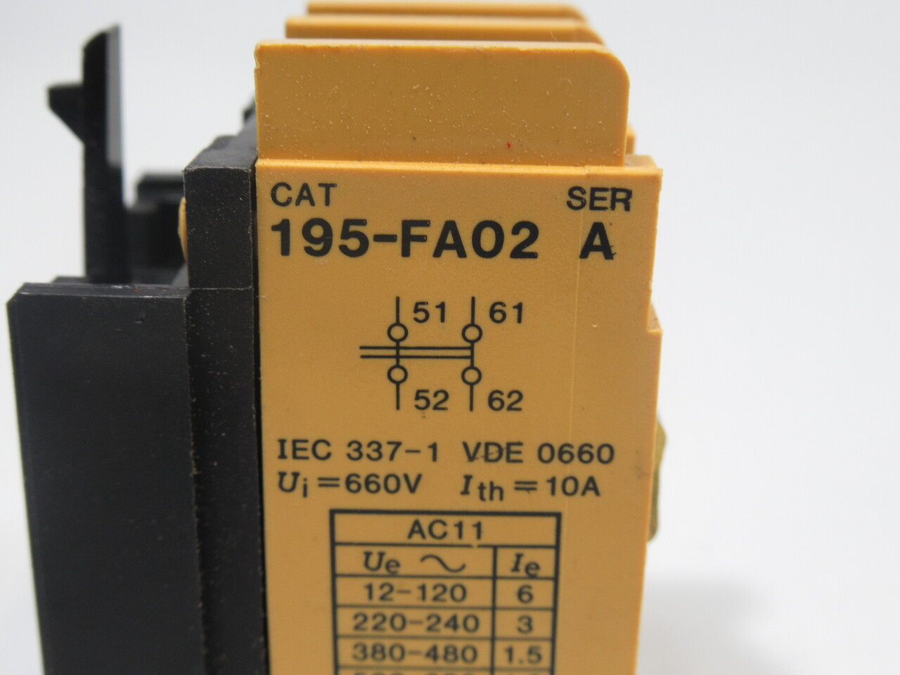Allen-Bradley 195-FA02 Series A Auxiliary Contact 2NC 10A  USED