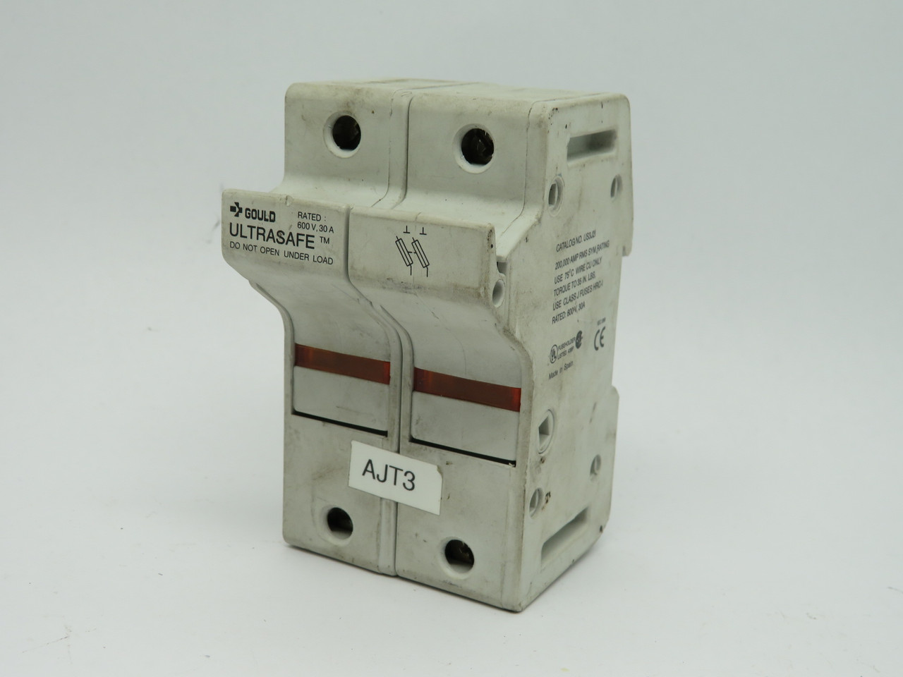Gould US3J2I Fuse Holder 30A 600V 2-Pole USED