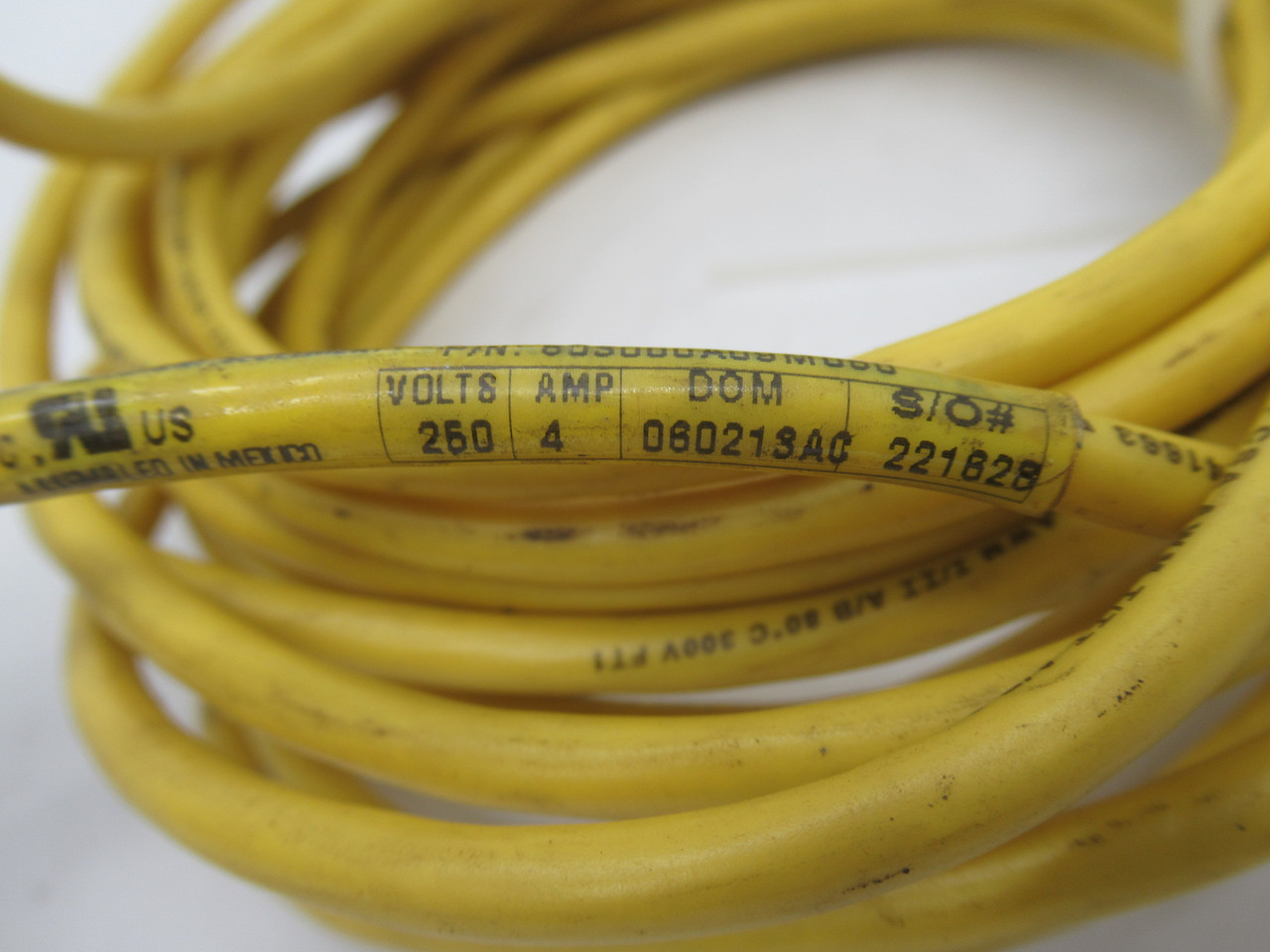 Woodhead 803000A09M060 Extension Cable 5m L 3P #22AWG 4A 250V USED