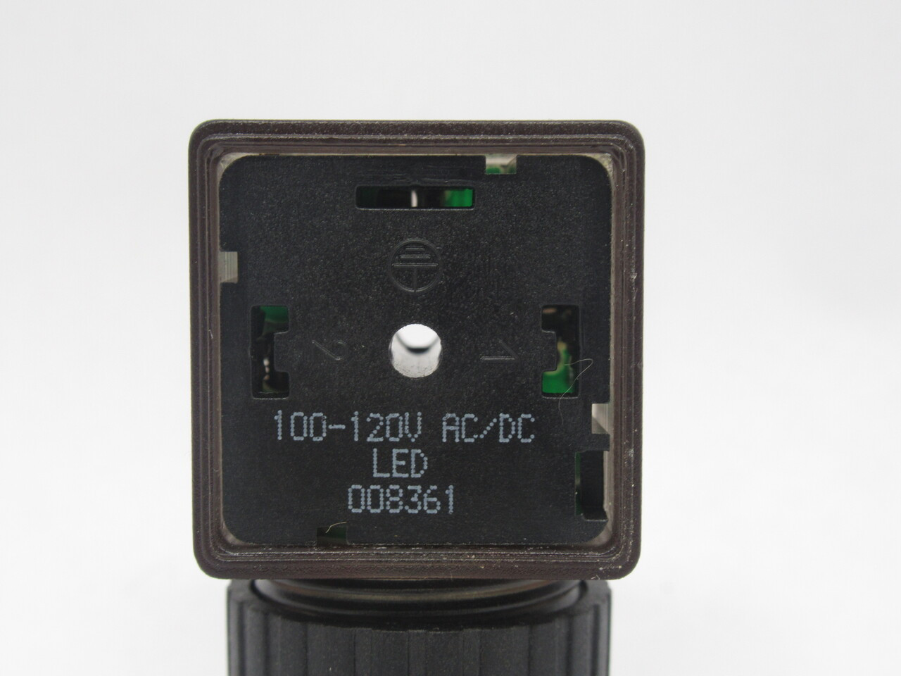 Burkert 008361 Solenoid Connector 100-120V Red LED NO SCREW USED