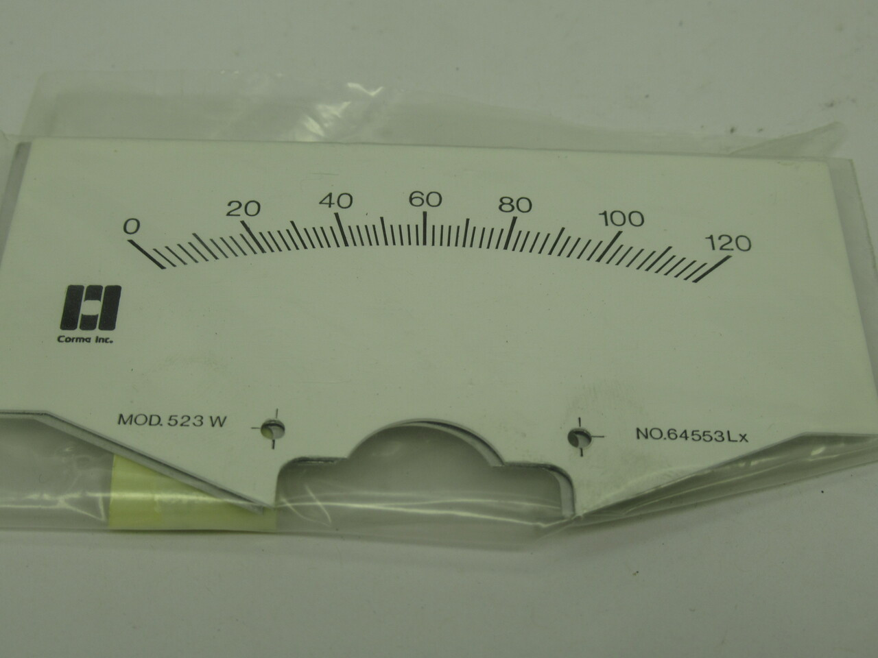 Corma Inc 523W-64553Lx Panel Meter Replacement Plates 0-120 Lot of 12 NOP
