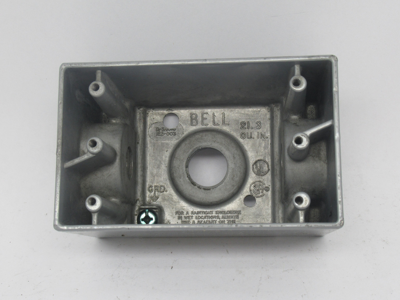 Bell Outdoor 5386-0 Waterproof Box 1-Gang 3-3/4" Knockouts 21.3 CU. In USED