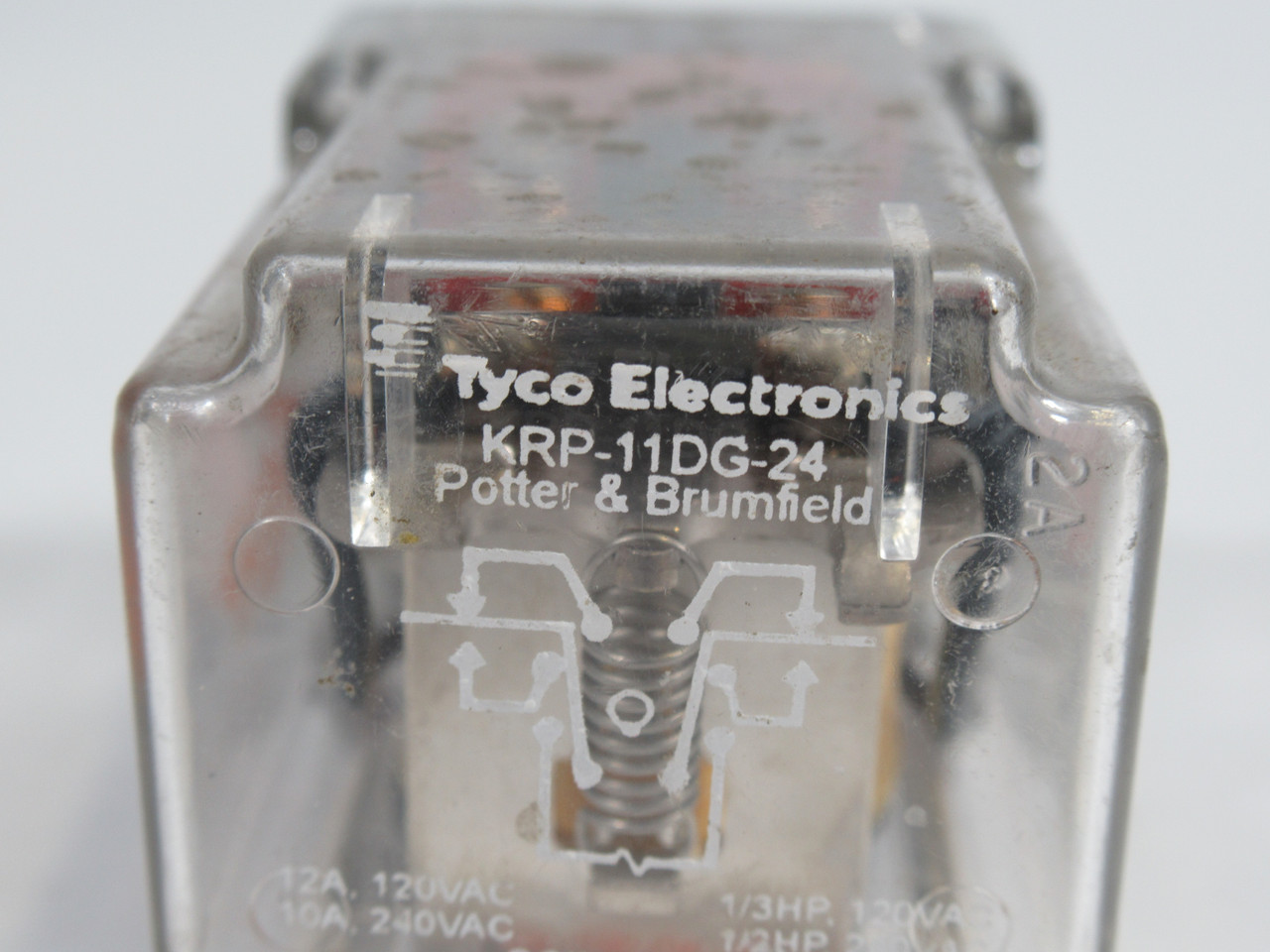 Tyco KRP-11DG-24 Relay 24VDC Coil 12A@120VAC 10A@240VAC 8-Pin USED
