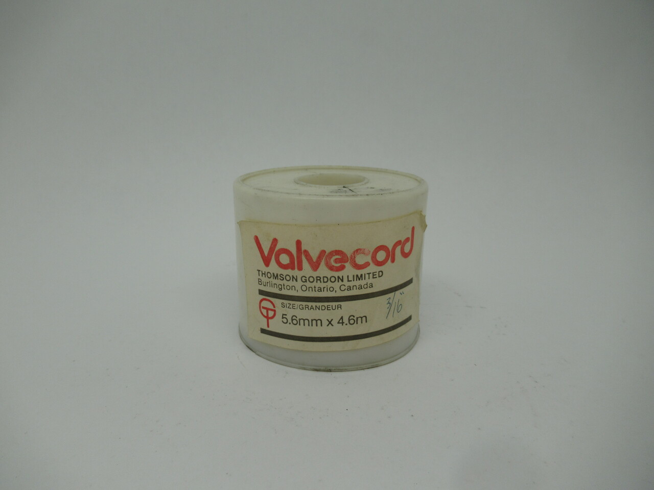 Thomson Gordon Valvecord Valve Packing Seal 5.6mm x 4.6m *Cut* USED