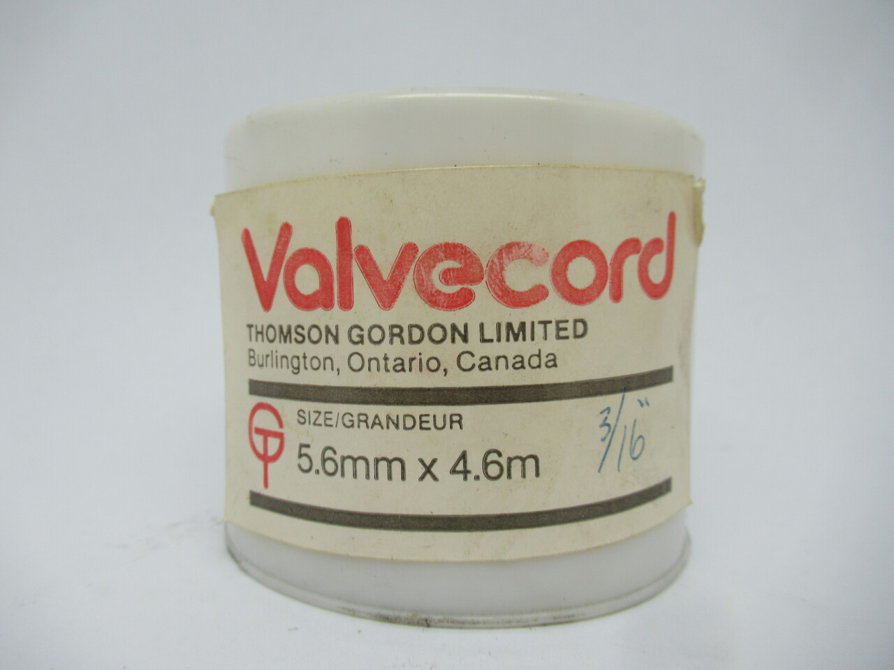 Thomson Gordon Valvecord Valve Packing Seal 5.6mm x 4.6m *Cut* USED