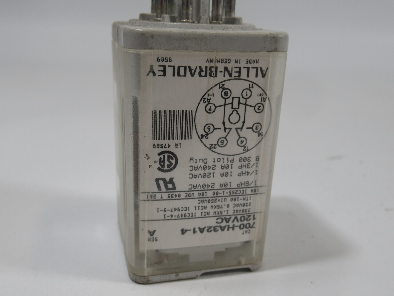 Allen-Bradley 700-HA32A1-4 Series A Relay 120VAC Coil 10A 230VAC 8-Pin USED
