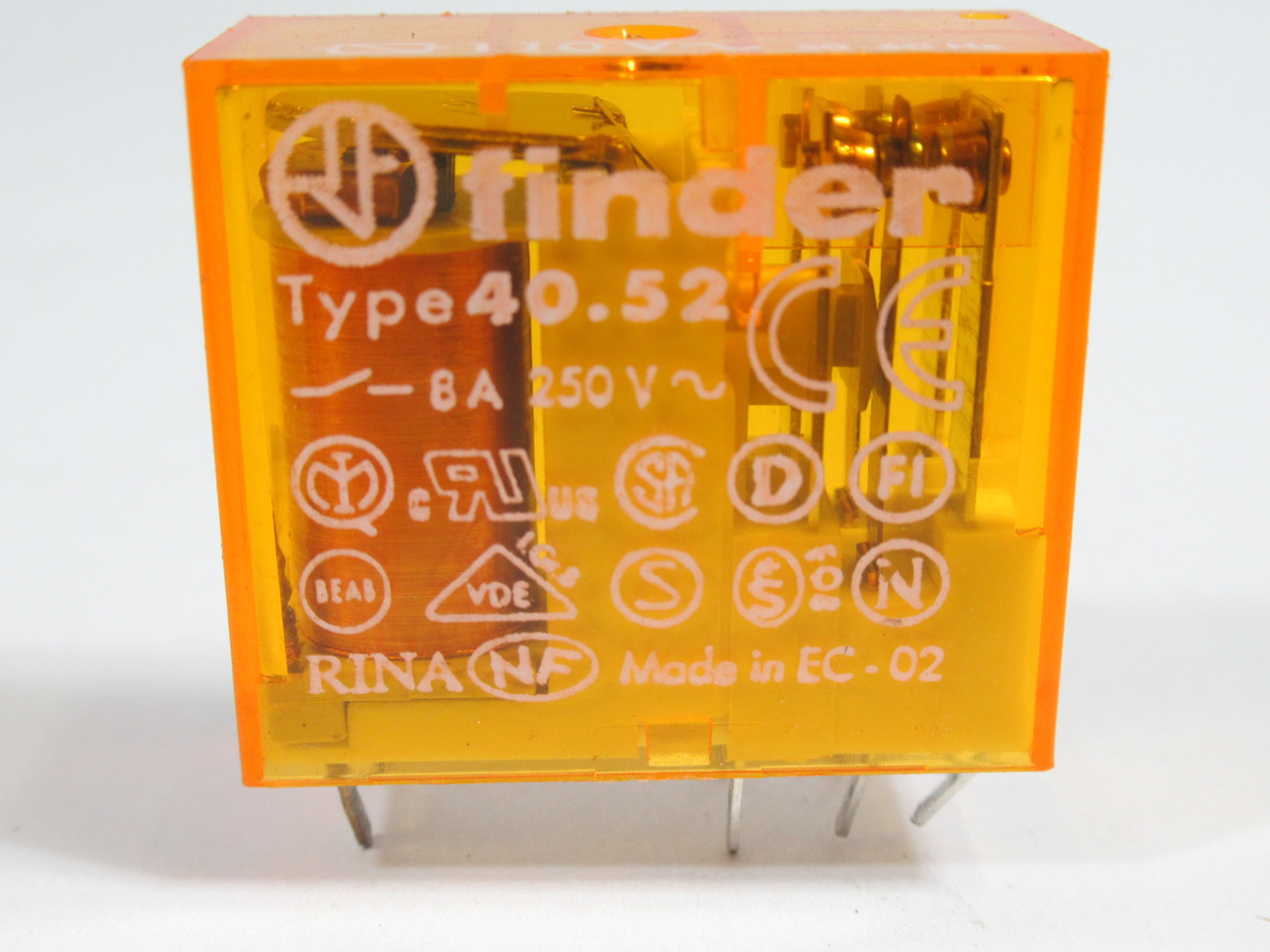 Finder 40.52.8.110.0000 Relay 110V 50/60Hz Coil 8A 250V 8-Pin USED