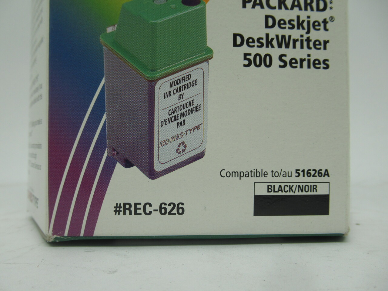 Ko-Rec-Type REC-626 Modified Ink Cartridge BLACK Compatible w/ 51626A RFB