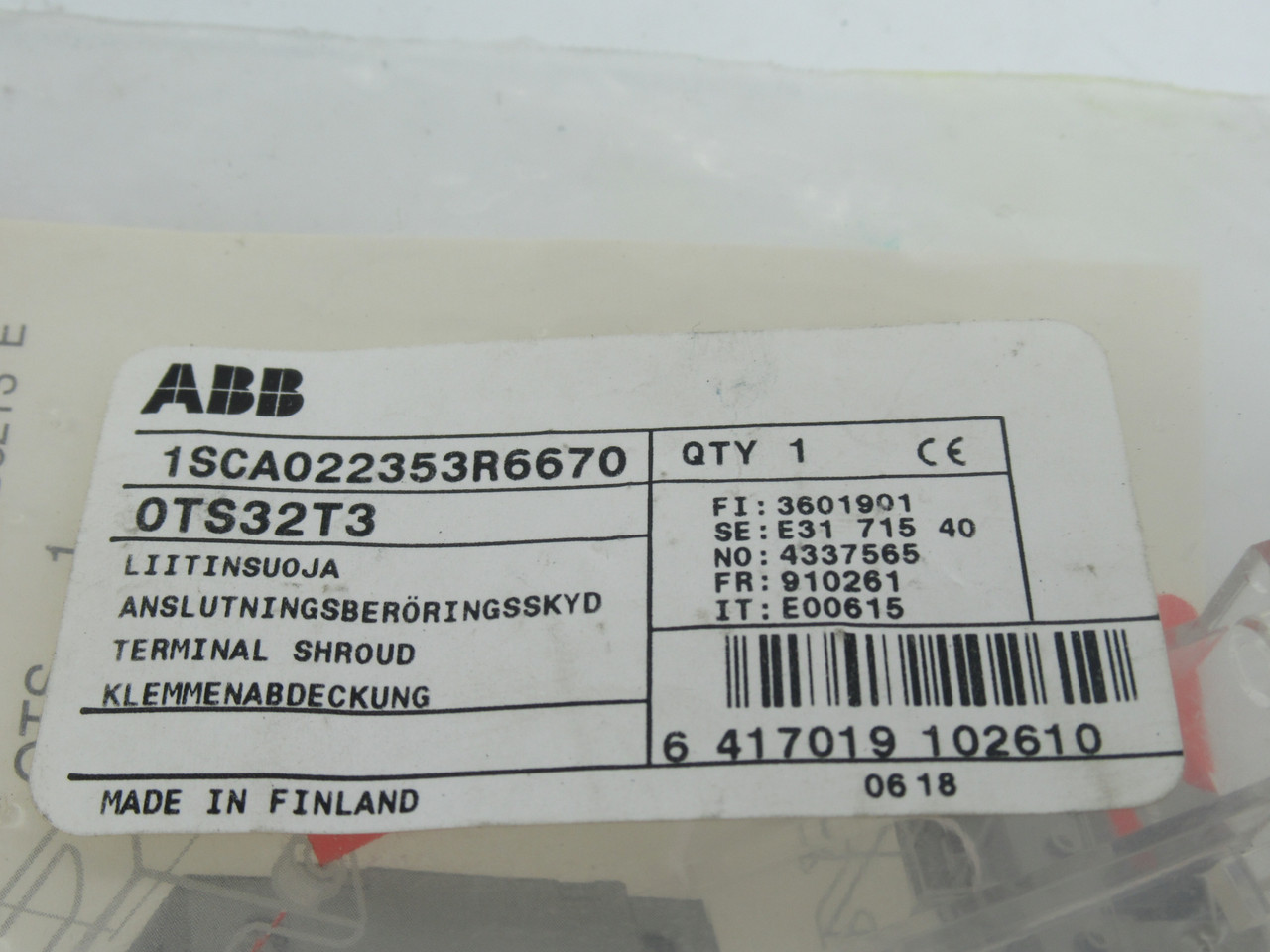 ABB OTS32T3 Disconnect Switch Terminal Shroud NWB