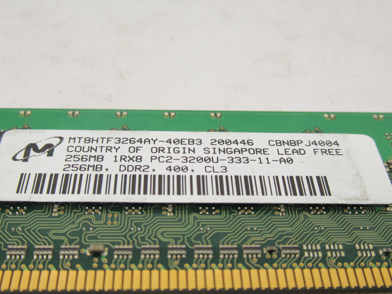 Micron MT8HTF3264AY-40EB3 SDRam Memory Module 256MB 400MHz USED