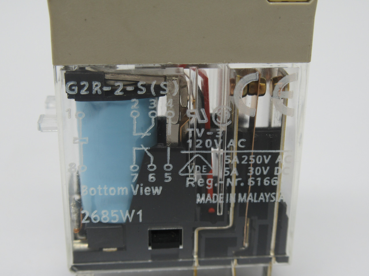 Omron G2R-2-S24DC(S) Relay 24VDC 5A 8 Blade USED