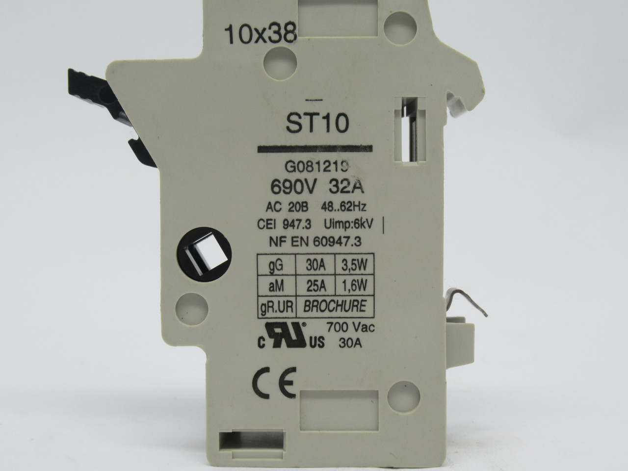 Ferraz ST10 / G081219 Fuse Holder 32A 690V 1-Pole USED