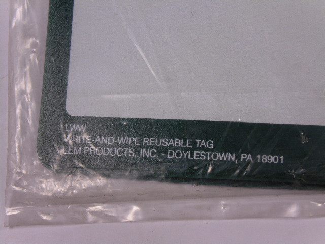Generic LWWG Write and Wipe Reusable Tag 5Pk Green ! NEW !