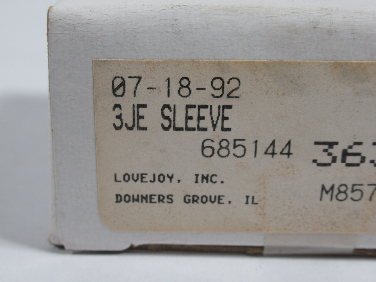 Lovejoy 3JE S-Flex Coupling 1-7/8" OD 9200RPM 1" W *SEALED* NEW